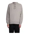 Barbour Buttoned High-neck Knit Jumper In Gray
