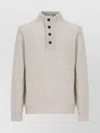 Barbour Buttoned High Neck Sweater In Neutral