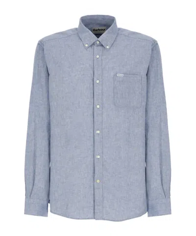 Barbour Buttoned Long-sleeved Shirt In Blue