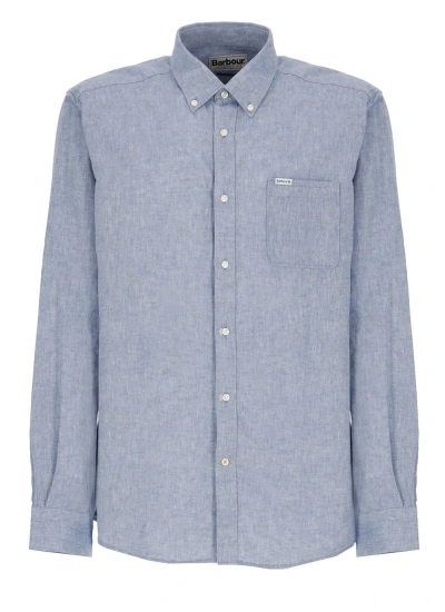 Barbour Buttoned Long-sleeved Shirt In Blue