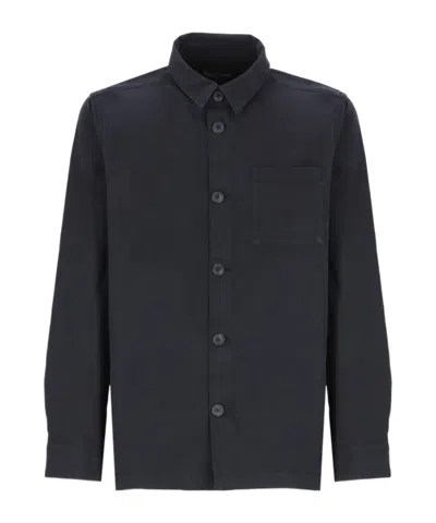 Barbour Buttoned Washed Overshirt In Black