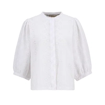 Barbour Button-front Blouse In White