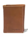 Barbour Bywell Stitched-leather Bi-fold Wallet In Brown