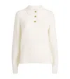 Barbour Evie Cable Stitch Polo Sweater In White