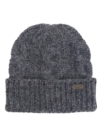 Barbour Cable-knit Scarf (set Of Two) In Gray