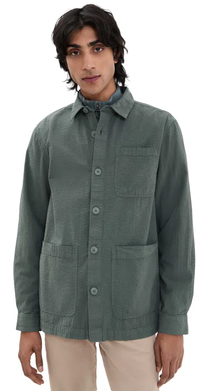 Barbour Callercove Seersucker Overshirt Vintage Teal