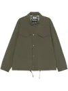 Barbour Collar Flap Pockets Side Drawstring Jacket In Green