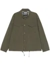 Barbour Collar Flap Pockets Side Drawstring Jacket In Green