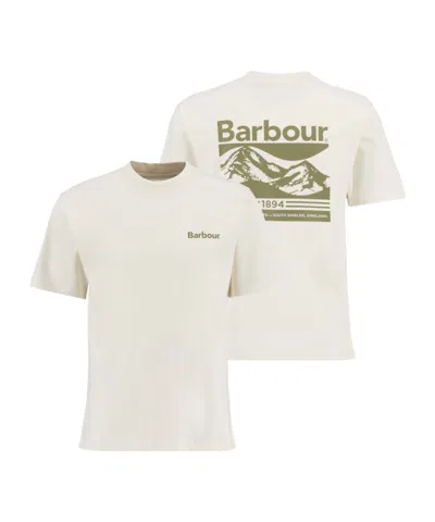 Barbour Camber Logo-print T-shirt In Neutral