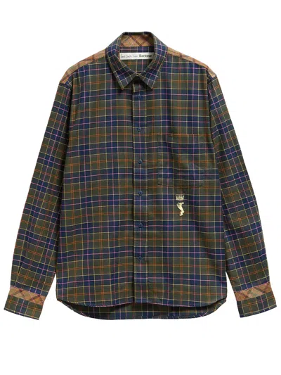 Barbour X Paul Smith Tartan-pattern Embroidered-logo Shirt In Multi