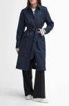 Barbour Camilla Waterproof Trench Coat In Dark Navy/classic Tartan