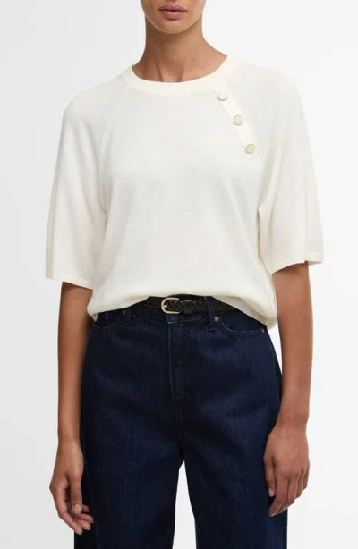 Barbour Camille Merino Wool & Cotton Sweater In White