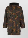 Barbour Camouflage Cotton Jacket Hooded In Black