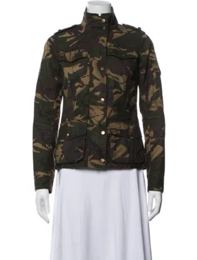 Pre-owned Barbour Camouflage Print Utility Jacket In Green
