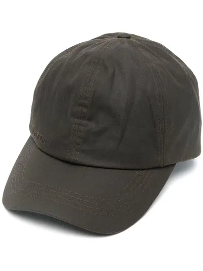 Barbour Curved Peak Adjustable Strap Hat In Green
