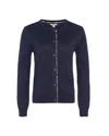 Barbour Elbow-patch Cotton Cardigan In Blue