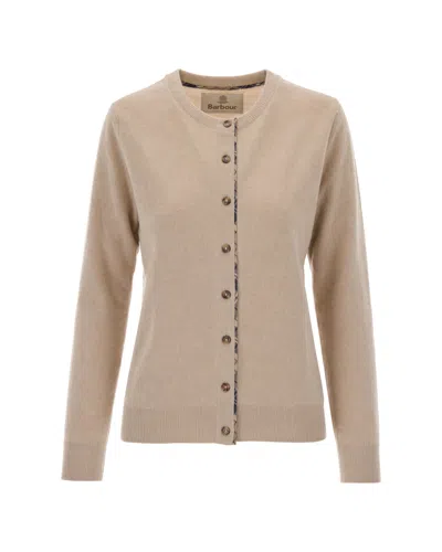 Barbour Cardigan Girocollo Honey Birchwood In Neutral