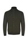 Barbour Patch Zip Card Cardigan In Green Wool In Multi