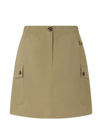 Barbour Elastic Waistband Cargo Mini Skirt In Green