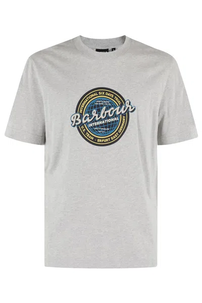 Barbour Carlise Graphic Tshirt In Grey Marl