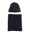 Barbour Carlton Beanie & Scarf Set In Blue