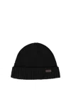 Barbour Carlton Ribbed Beanie In Negro