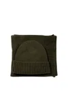Barbour "carlton Fleck" Cap And Scarf Set In Green