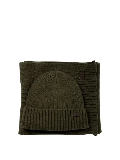 BARBOUR BARBOUR "CARLTON FLECK" CAP AND SCARF SET
