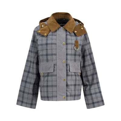 Pre-owned Barbour Carnforth Casual Jacket 'grey Tartan' | Women's Size 8 In Gray