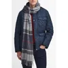 Barbour Carrb Tartan Wool & Cashmere Scarf In Blue Granite