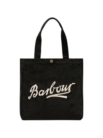 Barbour Carrick Cord Logo-embroidered Tote Bag In Purple