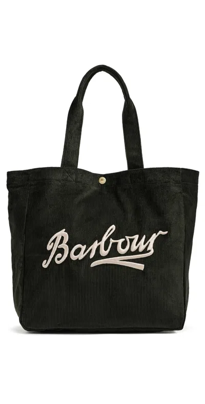 Barbour Carrick Cord Tote Bag Sage