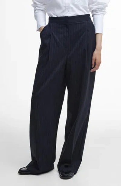 Barbour Carrie Pinstripe Pants In Blue