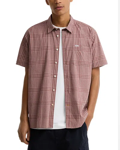 Barbour Carrock Plaid Seersucker Short Sleeve Button-up Shirt In Pink