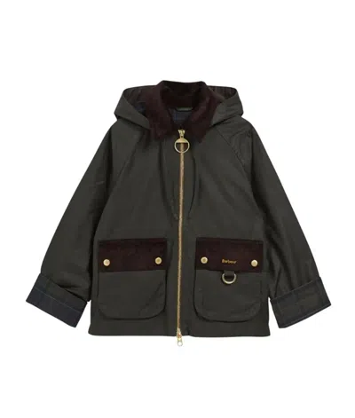 Barbour Carville Hooded Corduroy-trim Jacket In Black