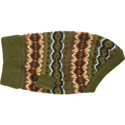 Barbour Case Fair Isle Dog Sweater In Green
