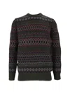 Barbour Case Fair Isle Wool Sweater Shadow In Green