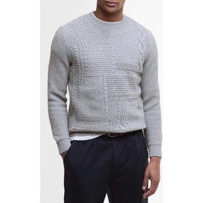 Barbour Casey Textured Wool & Cotton Crewneck Sweater In Gray