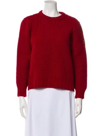 Pre-owned Barbour Cashmere Crew Neck Sweater In Red