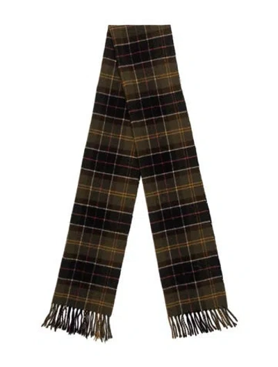 Pre-owned Barbour Cashmere Striped Scarf In Brown