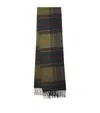 Barbour Cashmere Tartan Scarf In Green