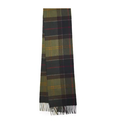 Barbour Cashmere Tartan Scarf In Green