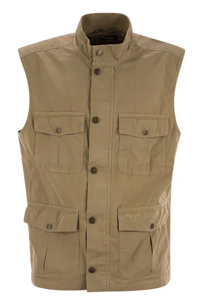 Barbour Casual Corbridge Cotton Waistcoat In Beige