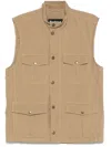 Barbour Beige 'casual Corbridge' Vest In Cotton With Pockets In Nude