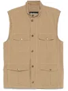Barbour Beige 'casual Corbridge' Vest In Cotton With Pockets In Nude