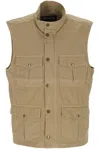 Barbour Beige 'casual Corbridge' Vest In Cotton With Pockets In Nude