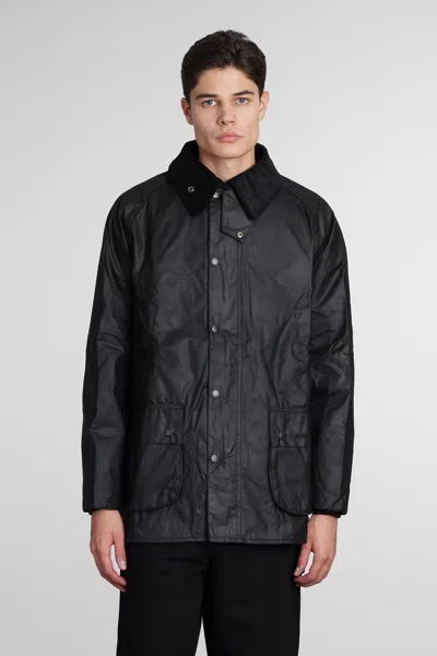 BARBOUR CASUAL JACKET IN BLACK COTTON