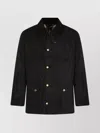 Barbour Casual Jacket With Long Sleeves And Collared Design In Black