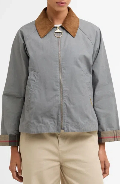 Barbour Catlin Corduroy-collar Jacket In Gray