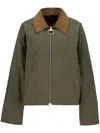 Barbour Brand Label Zip-up Jacket In Green